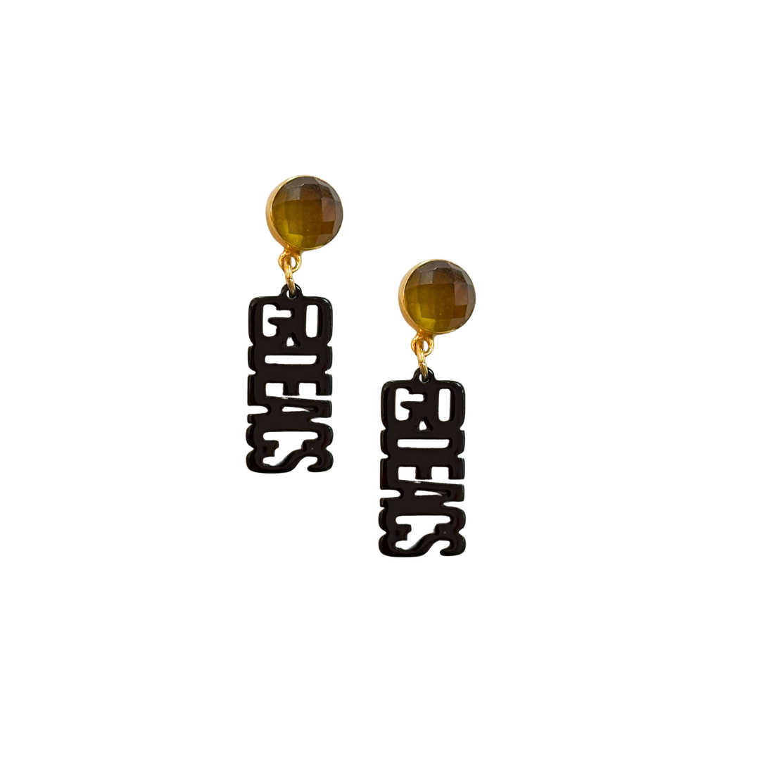 Wake Forest Mini Black GO DEACS Earrings